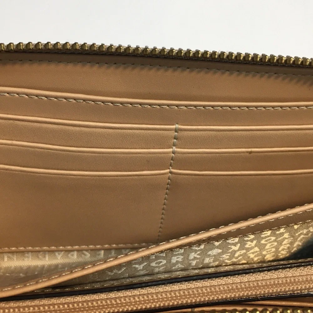 Kate Spade Zipper Cow Leather Wallet Black Tan Textured 2 Tone Leather Classic - Picture 16 of 16